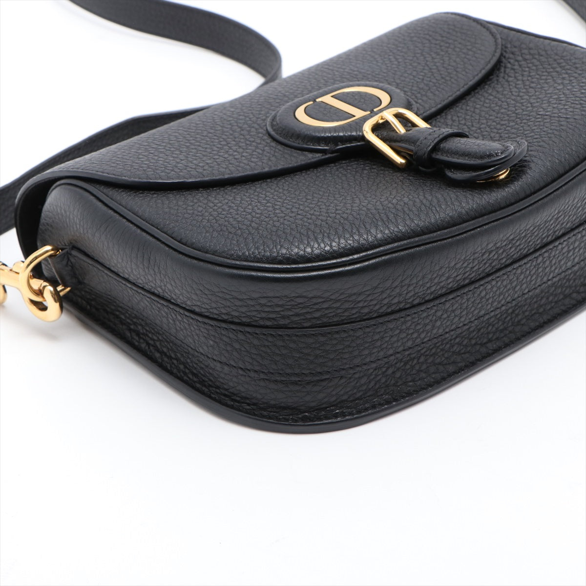 Medium Dior Bobby Bag Black Grained Calfskin