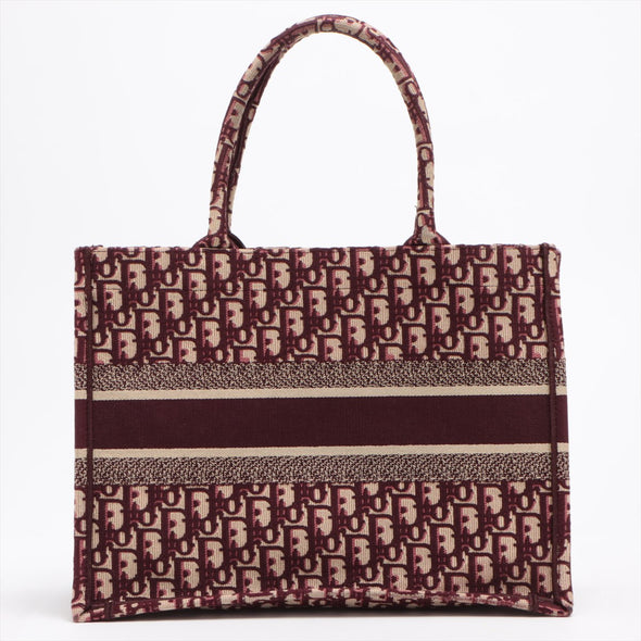 Christian Dior Bordeaux Oblique Embroidery Medium Book Tote [Clearance Sale]