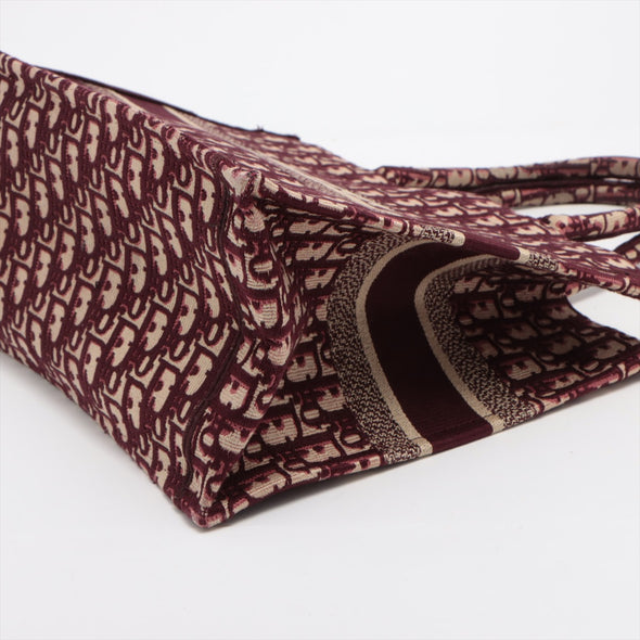 Christian Dior Bordeaux Oblique Embroidery Medium Book Tote [Clearance Sale]
