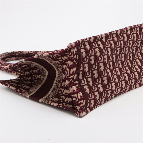 Christian Dior Bordeaux Oblique Embroidery Medium Book Tote [Clearance Sale]