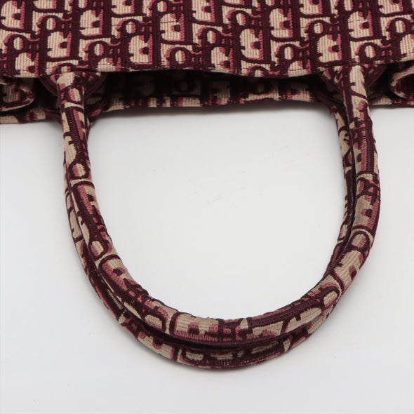 Christian Dior Bordeaux Oblique Embroidery Medium Book Tote [Clearance Sale]