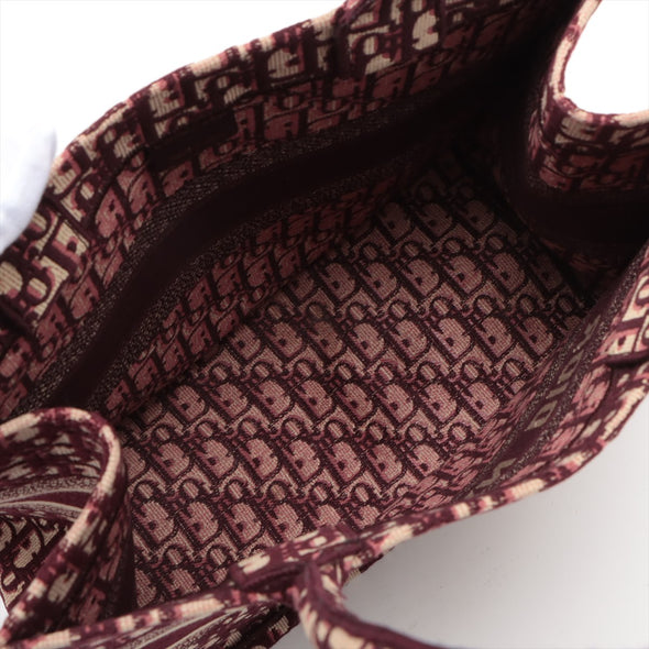 Christian Dior Bordeaux Oblique Embroidery Medium Book Tote [Clearance Sale]