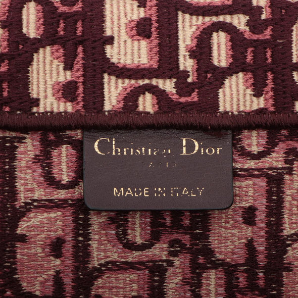 Christian Dior Bordeaux Oblique Embroidery Medium Book Tote [Clearance Sale]