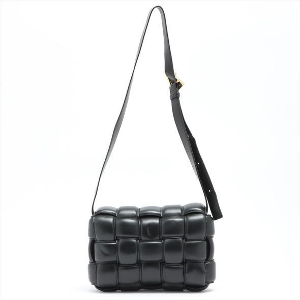 Bottega Veneta Black Intrecciato Lambskin Padded Cassette Crossbody Bag [Clearance Sale]