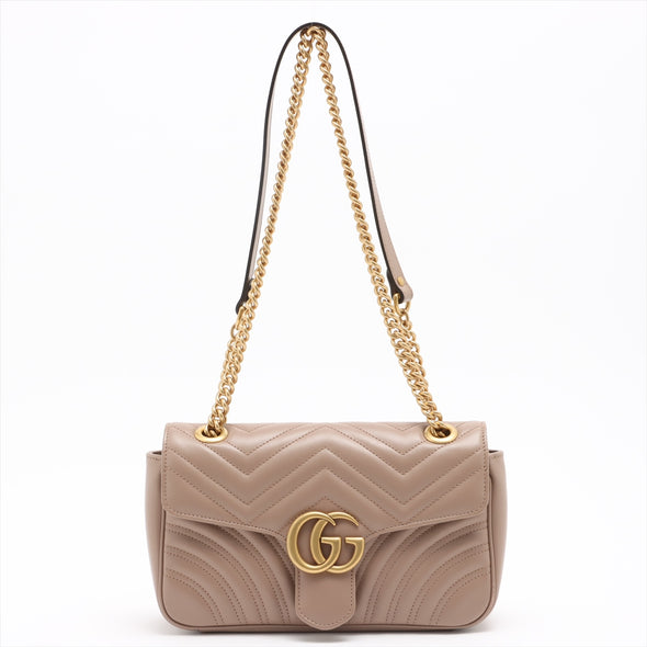 Gucci Beige GG Marmont Matelasse Shoulder Bag [Clearance Sale]