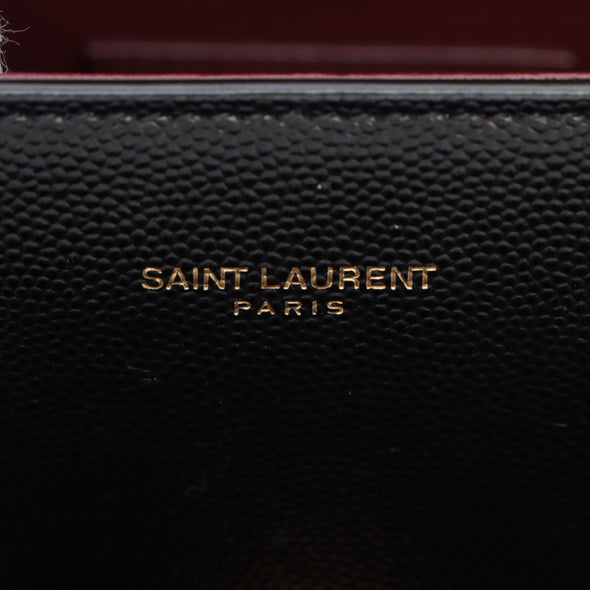 Saint Laurent Black Embossed Leather Mini Cassandra [Clearance Sale]