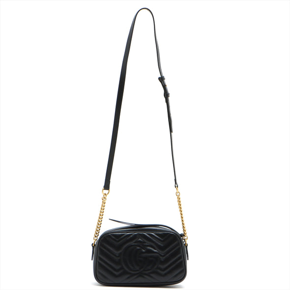Gucci Black GG Marmont Matelasse Small Shoulder Bag - 2 [Clearance Sale]