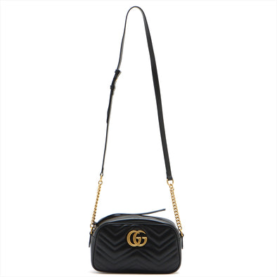 Gucci Black GG Marmont Matelasse Small Shoulder Bag - 2 [Clearance Sale]