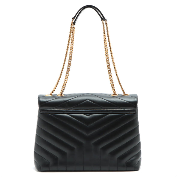 Saint Laurent Black Quilted Leather Loulou Medium Shoulder Bag [Clearance Sale]