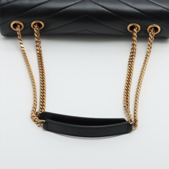 Saint Laurent Black Quilted Leather Loulou Medium Shoulder Bag [Clearance Sale]