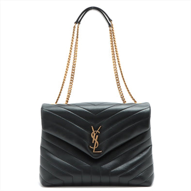 Saint Laurent Black Quilted Leather Loulou Medium Shoulder Bag [Clearance Sale]