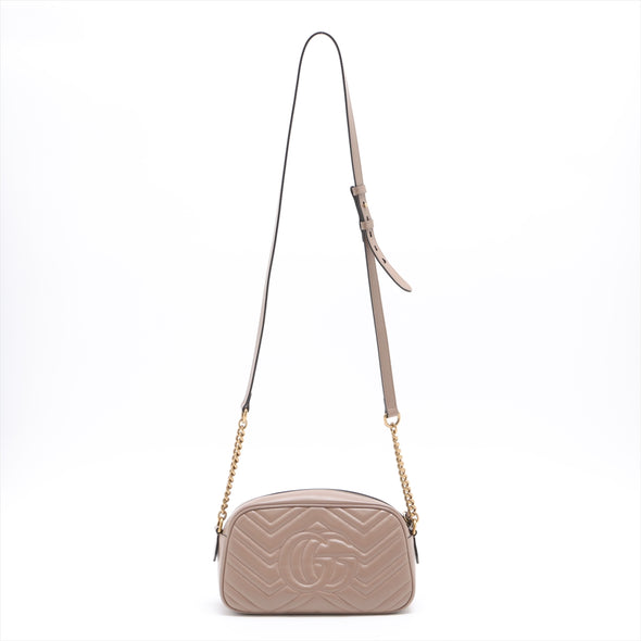Gucci Beige GG Marmont Matelasse Small Shoulder Bag [Clearance Sale]