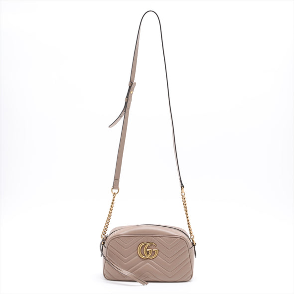Gucci Beige GG Marmont Matelasse Small Shoulder Bag [Clearance Sale]