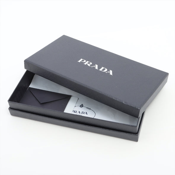 Prada Cammeo Saffiano Triangle Large Zip Around Leather Wallet [Clearance Sale]