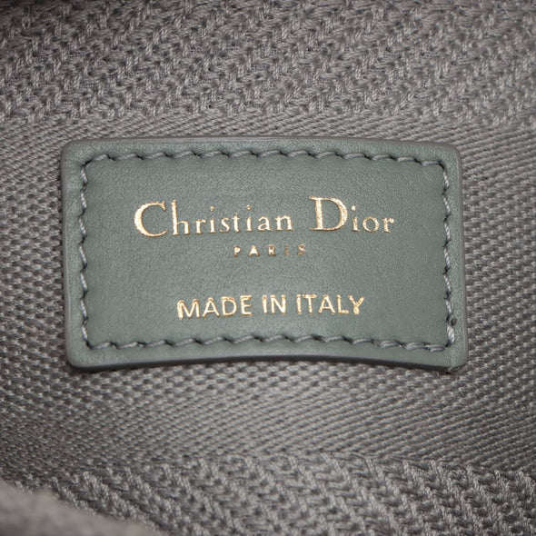 Christian Dior Gray Cannage Embroidery Medium Lady D-Lite Bag [Clearance Sale]