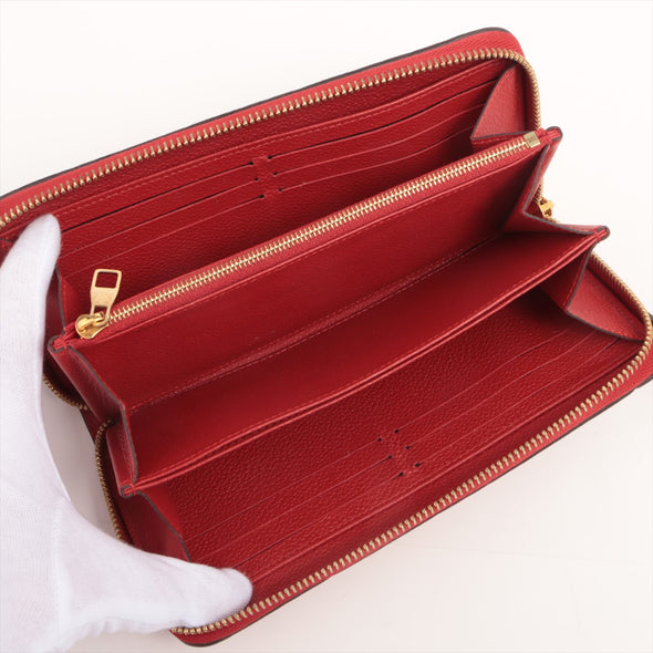 Louis Vuitton Red Empreinte Leather Zippy Wallet [Clearance Sale]