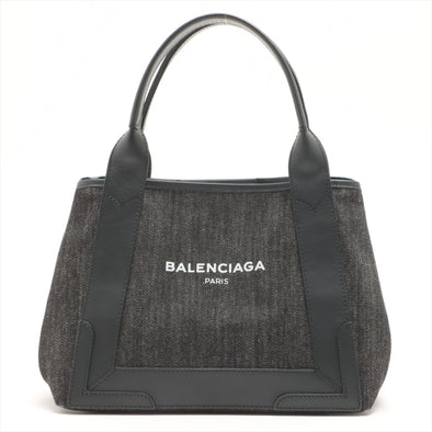 Balenciaga Black Denim Navy Small Cabas [Clearance Sale]