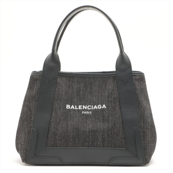 Balenciaga Black Denim Navy Small Cabas [Clearance Sale]