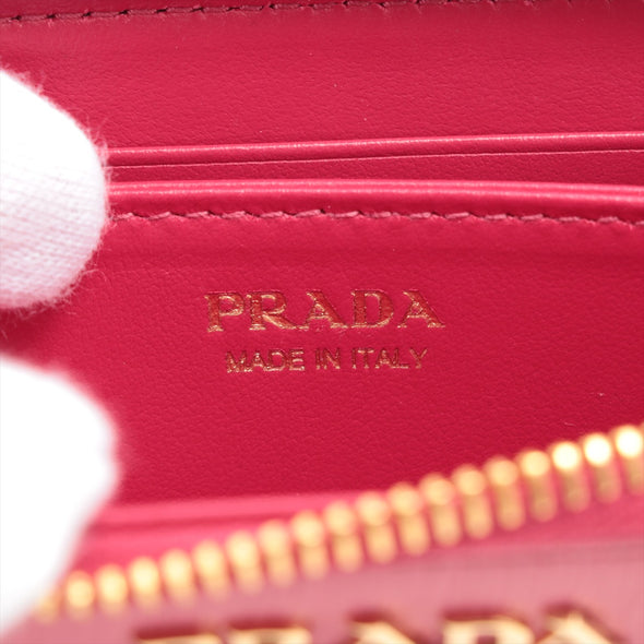 Prada Peony Pink Saffiano Leather Coin Purse [Clearance Sale]