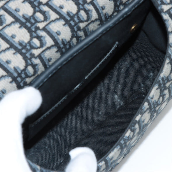 Christian Dior Blue Dior Oblique Embroidery Medium Dior Bobby Bag [Clearance Sale]