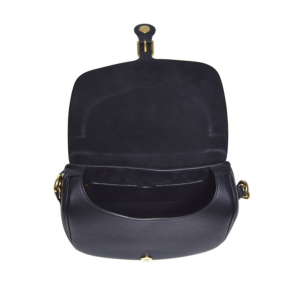 Black Grained Leather Large Dior Bobby Bag (Rented Out)