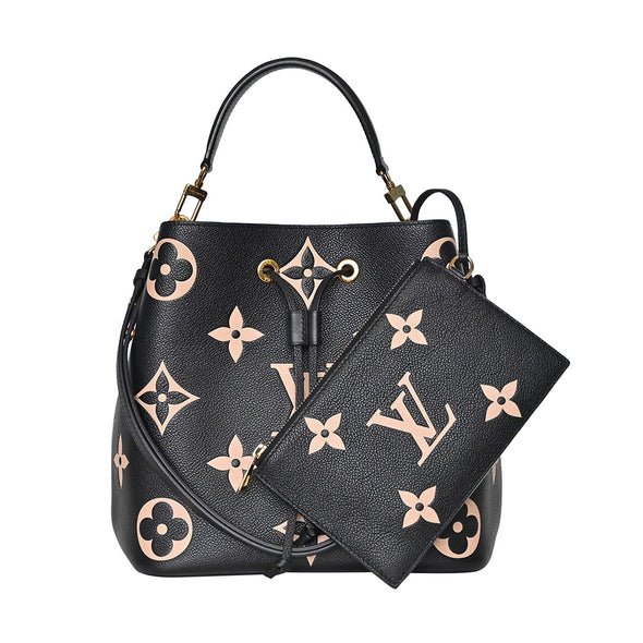 Black / Beige Bicolour Monogram Empreinte Leather Neonoe MM (Rented Out)