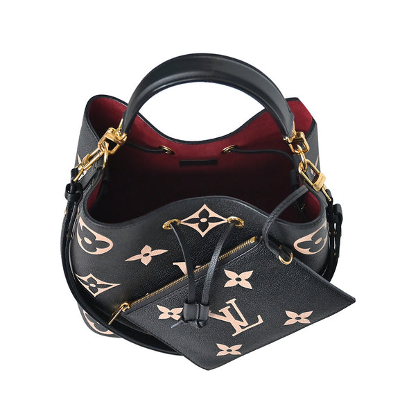 Black / Beige Bicolour Monogram Empreinte Leather Neonoe MM (Rented Out)