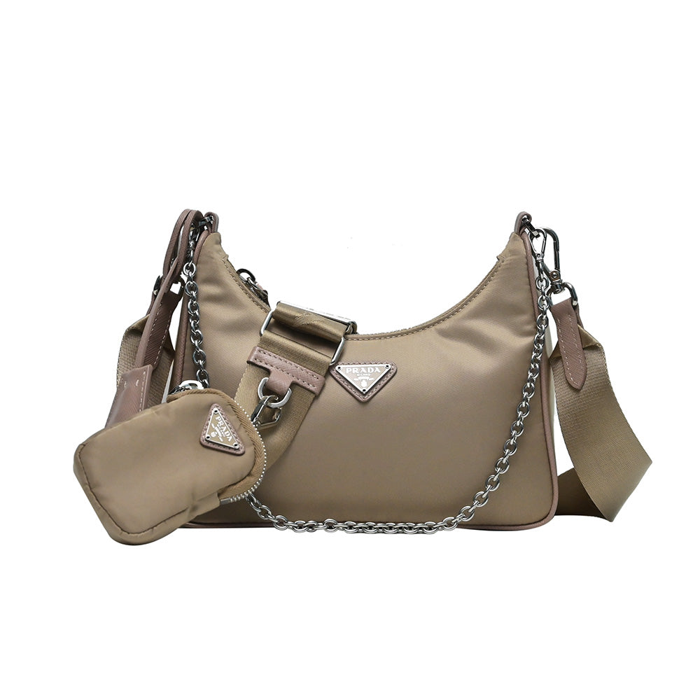 Prada Re-Edition 2005 Re-Nylon Shoulder Bag Beige