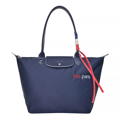Navy Le Pliage Tres Paris Shopping Bag L (2022)