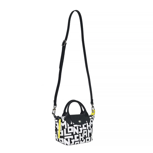 Black White Le Pliage LGP Top Handle XS