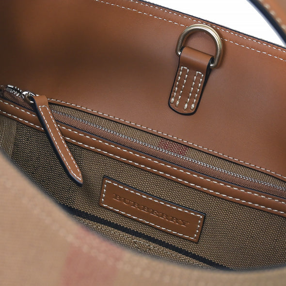 Saddle Brown Canvas Check Medium Ashby Hobo Bag - 2 (Rented Out)