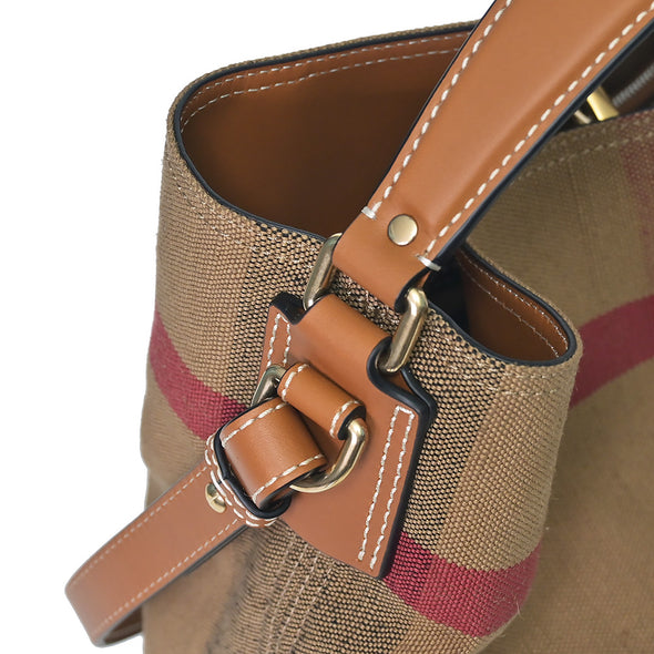 Saddle Brown Canvas Check Medium Ashby Hobo Bag - 2 (Rented Out)