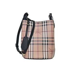 Burberry Black Vintage Check Small Lorne Bucket Bag www