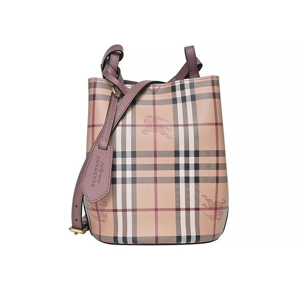 Light Elderberry Vintage Check Small Lorne Bucket Bag (Rented Out)
