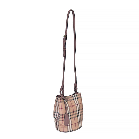 Light Elderberry Vintage Check Small Lorne Bucket Bag (Rented Out)