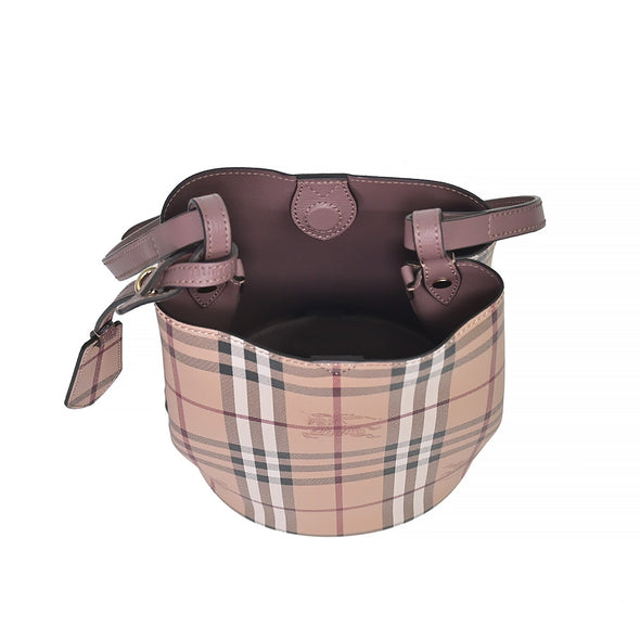 Light Elderberry Vintage Check Small Lorne Bucket Bag (Rented Out)