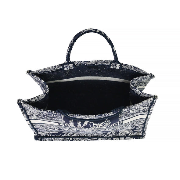 Blue Toile de Jouy Embroidery Large Dior Book Tote (Rented Out)