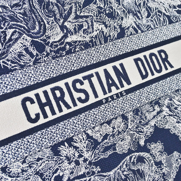 Blue Toile de Jouy Embroidery Large Dior Book Tote (Rented Out)