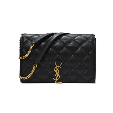 Black Becky Quilted Lambskin Mini Chain Shoulder Bag (Rented Out)