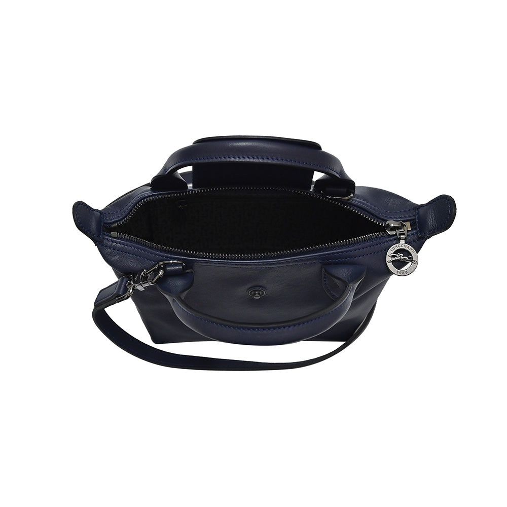 Longchamp Le Pliage Cuir Top-Handle Bag Mini Navy