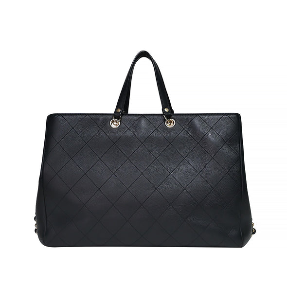 Black Chevron Bullskin Shopping Bag (Rented Out)