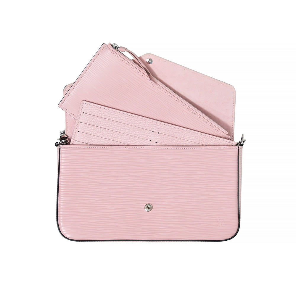 Rose Poudre Epi Leather Felicie Pochette