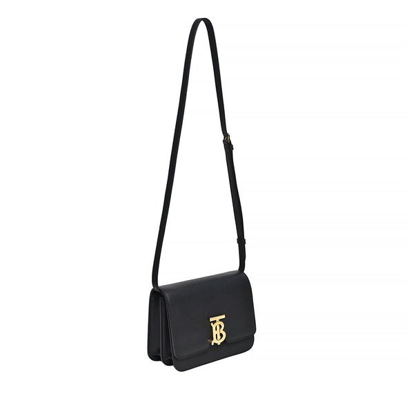 Black Grainy Calfskin Leather Small TB Bag (Rented Out)