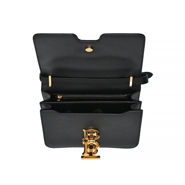 Black Grainy Calfskin Leather Small TB Bag (Rented Out)
