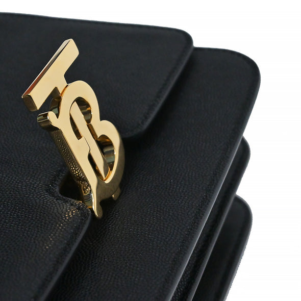 Black Grainy Calfskin Leather Small TB Bag (Rented Out)