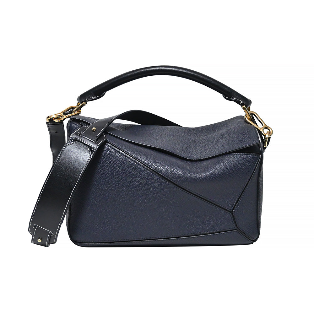 Loewe - Small Puzzle Midnight Blue & Black Shoulder Bag