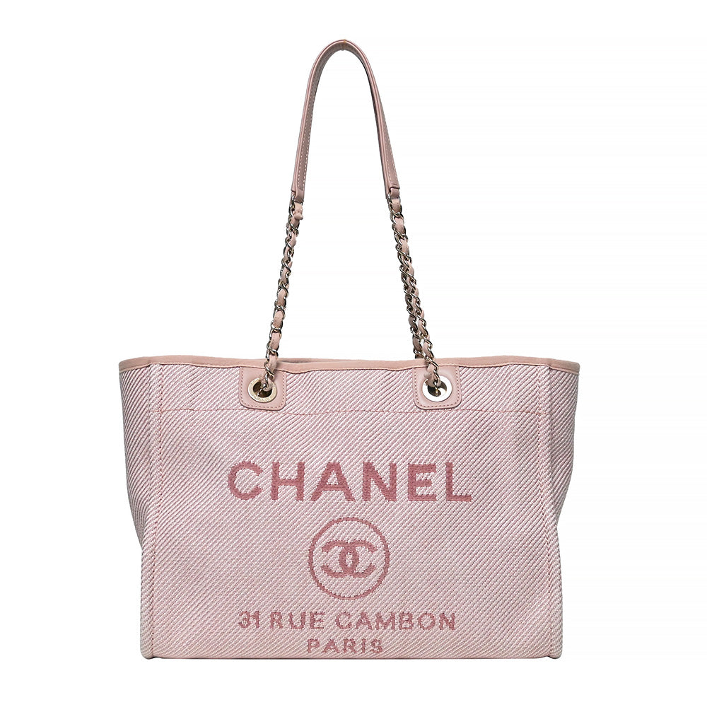 Chanel Pink Deauville Shopping Tote –