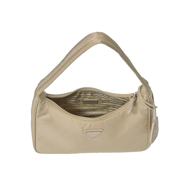 Beige Prada Re-Edition 2000 Nylon Mini Bag (Rented Out)