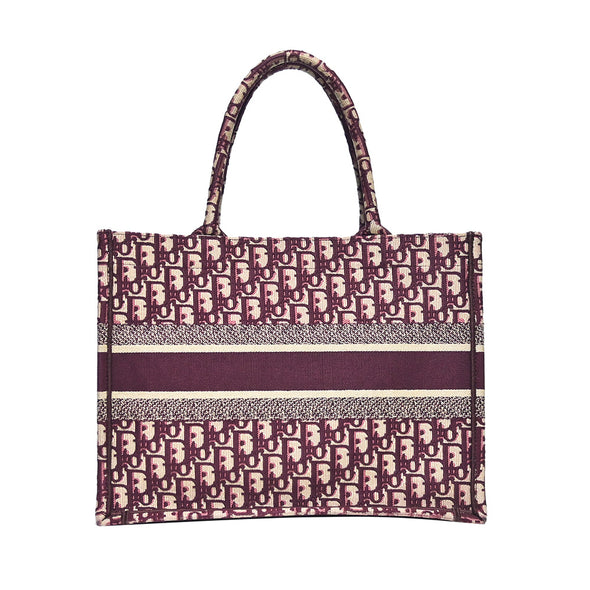 Bordeaux Oblique Embroidery Medium Book Tote (Rented Out)