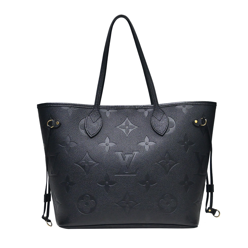 NEW LOUIS VUITTON Neverfull MM - Black, Dark Blue Interior - Empreinte  Leather